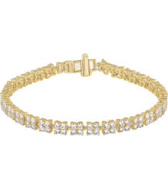 Brc921 Bracelet Set 14K Yellow Round Lab-Grown Diamond Lab-Grown Diamond 2.2Mm 5 13 Ctw Si1-Si2, G-H 7 14 In Polished 5 13 Ctw Lab-Grown Diamond Cluster Line Bracelet