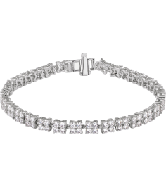 Brc921 Bracelet Set 14K White Round Lab-Grown Diamond Lab-Grown Diamond 2.2Mm 5 13 Ctw Si1-Si2, G-H 7 14 In Polished 5 13 Ctw Lab-Grown Diamond Cluster Line Bracelet