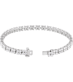 Brc921 Bracelet Set 14K White Round Lab-Grown Diamond Lab-Grown Diamond 2.2Mm 5 13 Ctw Si1-Si2, G-H 7 14 In Polished 5 13 Ctw Lab-Grown Diamond Cluster Line Bracelet