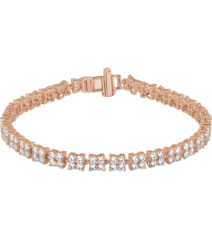 Brc921 Bracelet Set 14K Rose Round Lab-Grown Diamond Lab-Grown Diamond 2.2Mm 5 13 Ctw Si1-Si2, G-H 7 14 In Polished 5 13 Ctw Lab-Grown Diamond Cluster Line Bracelet