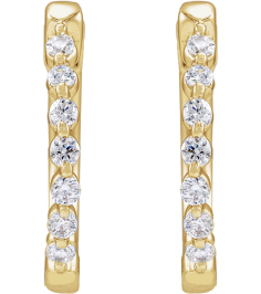 688989 Earring Set 14K Yellow 15.3 Mm 2 Mm Lab-Grown Diamond Round 1.5Mm 15 Ctw Si1-Si2, Gh Pair Hinged Polished 15 Ctw Lab-Grown Diamond Hoop Earrings