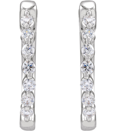 688989 Earring Set 14K White 15.3 Mm 2 Mm Lab-Grown Diamond Round 1.5Mm 15 Ctw Si1-Si2, Gh Pair Hinged Polished 15 Ctw Lab-Grown Diamond Hoop Earrings