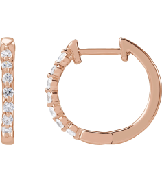 688989 Earring Set 14K Rose 15.3 Mm 2 Mm Lab-Grown Diamond Round 1.5Mm 15 Ctw Si1-Si2, Gh Pair Hinged Polished 15 Ctw Lab-Grown Diamond Hoop Earrings
