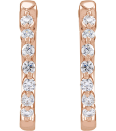 688989 Earring Set 14K Rose 15.3 Mm 2 Mm Lab-Grown Diamond Round 1.5Mm 15 Ctw Si1-Si2, Gh Pair Hinged Polished 15 Ctw Lab-Grown Diamond Hoop Earrings