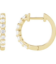 688989 Earring Set 14K Yellow 15.9 Mm 2 Mm Lab-Grown Diamond Round 1.8Mm 13 Ctw Si1-Si2, Gh Pair Hinged Polished 13 Ctw Lab-Grown Diamond Hoop Earrings