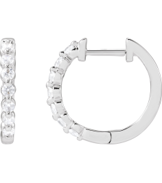 688989 Earring Set 14K White 15.9 Mm 2 Mm Lab-Grown Diamond Round 1.8Mm 13 Ctw Si1-Si2, Gh Pair Hinged Polished 13 Ctw Lab-Grown Diamond Hoop Earrings