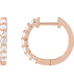 688989 Earring Set 14K Rose 15.9 Mm 2 Mm Lab-Grown Diamond Round 1.8Mm 13 Ctw Si1-Si2, Gh Pair Hinged Polished 13 Ctw Lab-Grown Diamond Hoop Earrings