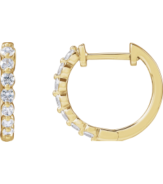 688989 Earring Set 14K Yellow 16 Mm 2 Mm Lab-Grown Diamond Round 2.1Mm 12 Ctw Si1-Si2, Gh Pair Hinged Polished 12 Ctw Lab-Grown Diamond Hoop Earrings
