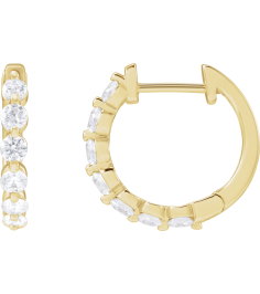 688989 Earring Set 14K Yellow 15.7 Mm 2 Mm Lab-Grown Diamond Round 2.4Mm 34 Ctw Si1-Si2, Gh Pair Hinged Polished 34 Ctw Lab-Grown Diamond Hoop Earrings