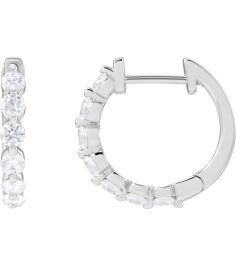 688989 Earring Set 14K White 15.7 Mm 2 Mm Lab-Grown Diamond Round 2.4Mm 34 Ctw Si1-Si2, Gh Pair Hinged Polished 34 Ctw Lab-Grown Diamond Hoop Earrings