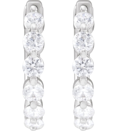 688989 Earring Set 14K White 15.7 Mm 2 Mm Lab-Grown Diamond Round 2.4Mm 34 Ctw Si1-Si2, Gh Pair Hinged Polished 34 Ctw Lab-Grown Diamond Hoop Earrings