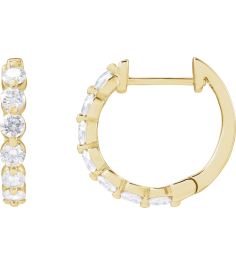 688989 Earring Set 14K Yellow 17 Mm 2 Mm Lab-Grown Diamond Round 2.6Mm 1 Ctw Si1-Si2, Gh Pair Hinged Polished 1 Ctw Lab-Grown Diamond Hoop Earrings