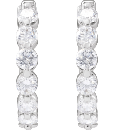 688989 Earring Set 14K White 17 Mm 2 Mm Lab-Grown Diamond Round 2.6Mm 1 Ctw Si1-Si2, Gh Pair Hinged Polished 1 Ctw Lab-Grown Diamond Hoop Earrings