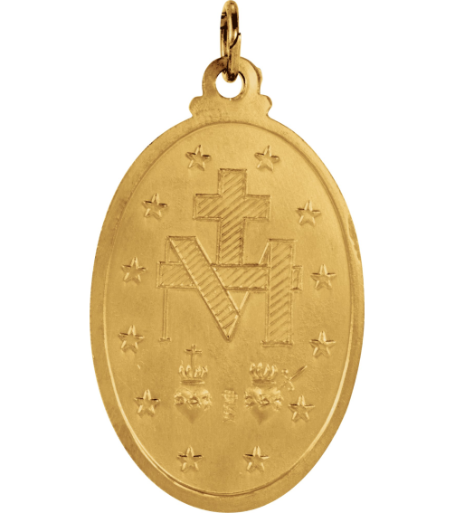 R5020 Pendant 14K Yellow 26 X 18 Mm Polished Oval Miraculous Medal