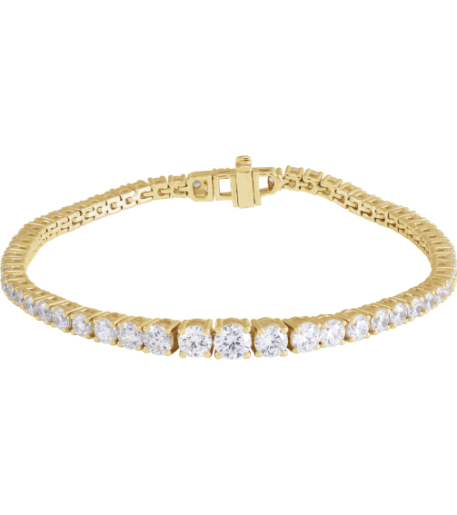Brc923 Bracelet Set 14K Yellow Round Lab-Grown Diamond Lab-Grown Diamond 4.9Mm 6 Ctw Si1-Si2, G-H 7 In Polished 6 Ctw Lab-Grown Diamond Line Bracelet