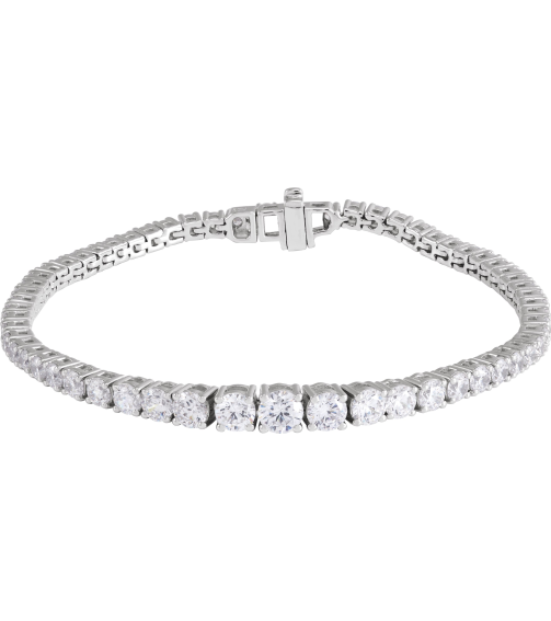 Brc923 Bracelet Set 14K White Round Lab-Grown Diamond Lab-Grown Diamond 4.9Mm 6 Ctw Si1-Si2, G-H 7 In Polished 6 Ctw Lab-Grown Diamond Line Bracelet