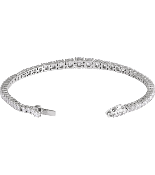 Brc923 Bracelet Set 14K White Round Lab-Grown Diamond Lab-Grown Diamond 4.9Mm 6 Ctw Si1-Si2, G-H 7 In Polished 6 Ctw Lab-Grown Diamond Line Bracelet