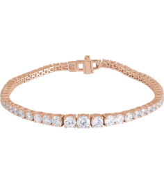 Brc923 Bracelet Set 14K Rose Round Lab-Grown Diamond Lab-Grown Diamond 4.9Mm 6 Ctw Si1-Si2, G-H 7 In Polished 6 Ctw Lab-Grown Diamond Line Bracelet