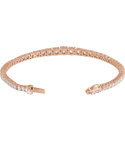 Brc923 Bracelet Set 14K Rose Round Lab-Grown Diamond Lab-Grown Diamond 4.9Mm 6 Ctw Si1-Si2, G-H 7 In Polished 6 Ctw Lab-Grown Diamond Line Bracelet