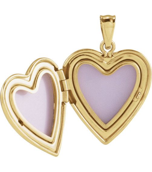 57877 Pendant 14K Yellow 28 X 20 Mm Polished Heart Locket