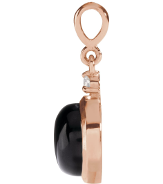 87438 Pendant Set 14K Rose Round Natural Black Onyx 6Mm 0.03 Ct Natural Diamond I1, G-H Polished Natural Black Onyx And .03 Ctw Natural Diamond Pendant
