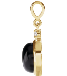 87438 Pendant Set 14K Yellow Round Natural Black Onyx 8Mm 0.03 Ct Natural Diamond I1, G-H Polished Natural Black Onyx And .03 Ctw Natural Diamond Pendant