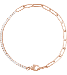Brc924 Bracelet Set 14K Rose Round Natural Diamond Natural Diamond 1.9Mm 1 Ctw I1, G-H 7 12 In Polished 1 Ctw Natural Diamond Adjustable Line Bracelet