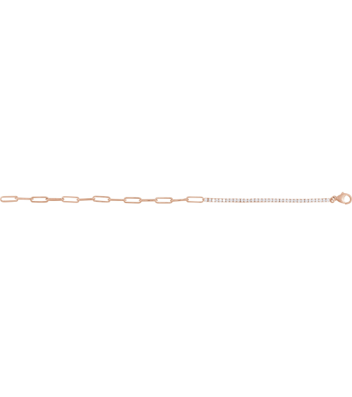 Brc924 Bracelet Set 14K Rose Round Natural Diamond Natural Diamond 1.9Mm 1 Ctw I1, G-H 7 12 In Polished 1 Ctw Natural Diamond Adjustable Line Bracelet