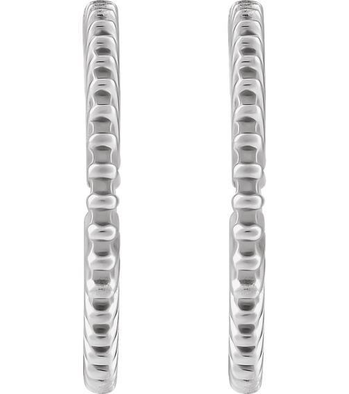 88383 Earring Platinum 16 Mm 1.5 Mm Pair Friction Backs Included Polished Starburst Hoop Earrings