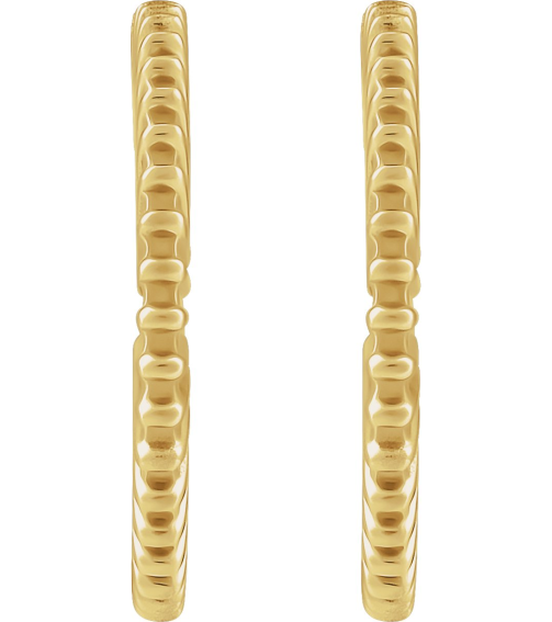 88383 Earring 14K Yellow 16 Mm 1.5 Mm Pair Friction Backs Included Polished Starburst Hoop Earrings