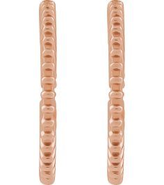 88383 Earring 14K Rose 16 Mm 1.5 Mm Pair Friction Backs Included Polished Starburst Hoop Earrings