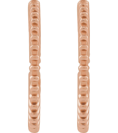 88383 Earring 14K Rose 16 Mm 1.5 Mm Pair Friction Backs Included Polished Starburst Hoop Earrings