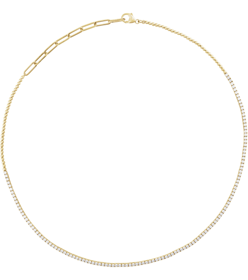 688993 Necklace Set 14K Yellow Round Natural Diamond 1.8Mm 3 15 Ctw I1, G-H 15-18 In Polished 3 15 Ctw Natural Diamond Adjustable Line Necklace