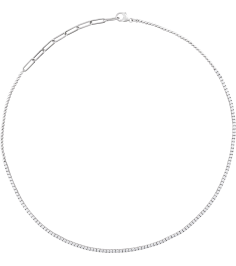 688993 Necklace Set 14K White Round Natural Diamond 1.8Mm 3 15 Ctw I1, G-H 15-18 In Polished 3 15 Ctw Natural Diamond Adjustable Line Necklace