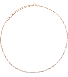 688993 Necklace Set 14K Rose Round Natural Diamond 1.8Mm 3 15 Ctw I1, G-H 15-18 In Polished 3 15 Ctw Natural Diamond Adjustable Line Necklace