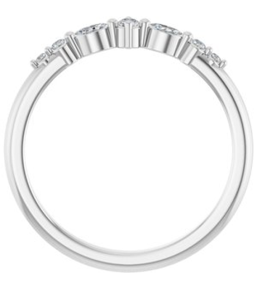 126532 Ring Set Sterling Silver Natural Diamond Round 2 Mm Natural Diamond Polished 18 Ctw Natural Diamond Stackable Ring