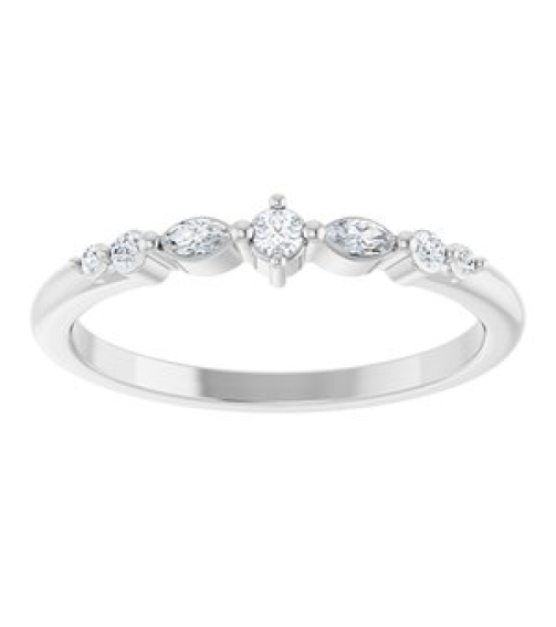 126532 Ring Set Platinum Natural Diamond Round 2 Mm Natural Diamond Polished 18 Ctw Natural Diamond Stackable Ring