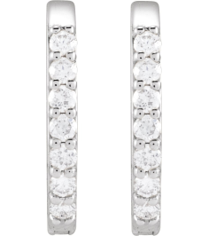88394 Earring Set Platinum 15 X 10.6 Mm 1.6 Mm Natural Diamond Round 1Mm 16 Ctw Pair Hinged Polished 16 Ctw Natural Diamond Elongated Hoop Earrings
