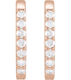 88394 Earring Set 14K Rose 12 X 10.4 Mm 1.6 Mm Natural Diamond Round 1Mm 18 Ctw Pair Hinged Polished 18 Ctw Natural Diamond Elongated Hoop Earrings