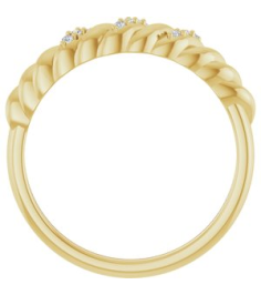 126508 Ring Set 14K Yellow Natural Diamond Round 1 Mm Polished .04 Ctw Natural Diamond Dome Ring