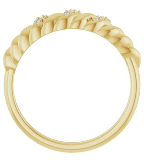 126508 Ring Set 14K Yellow Natural Diamond Round 1 Mm Polished .04 Ctw Natural Diamond Dome Ring