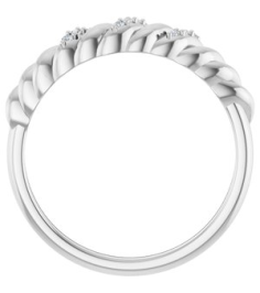 126508 Ring Set Sterling Silver Natural Diamond Round 1 Mm Polished .04 Ctw Natural Diamond Dome Ring