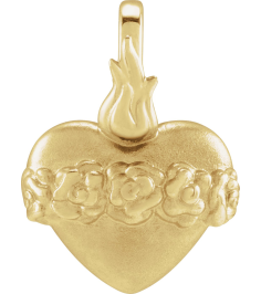 88427 Pendant 14K Yellow 11.12 X 11.12 Mm Polished Immaculate Heart Of Mary Pendant