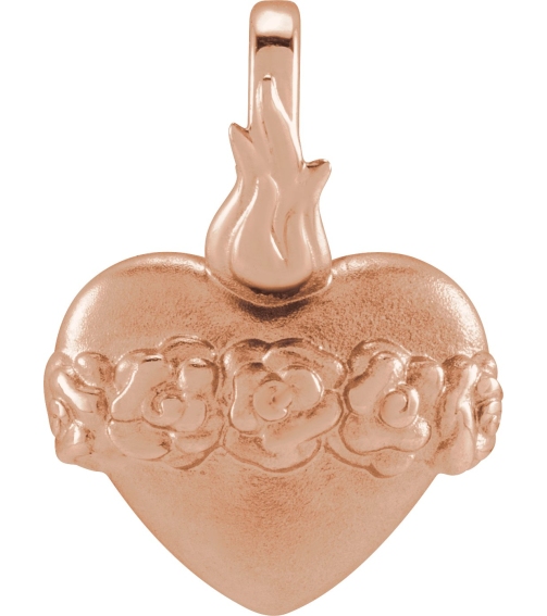 88427 Pendant 14K Rose 11.12 X 11.12 Mm Polished Immaculate Heart Of Mary Pendant