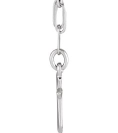 R50035 Necklace 14K White 9.5 X 7 Mm 18 In Polished Cross Link Necklace