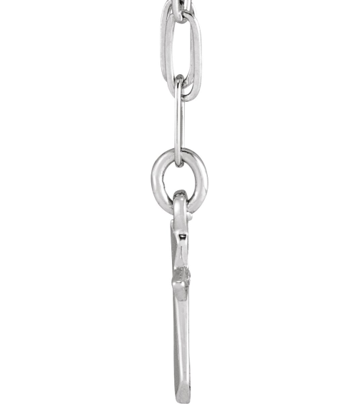 R50035 Necklace 14K White 9.5 X 7 Mm 18 In Polished Cross Link Necklace