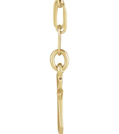 R50035 Necklace 14K Yellow 9.5 X 7 Mm 18 In Polished Cross Link Necklace