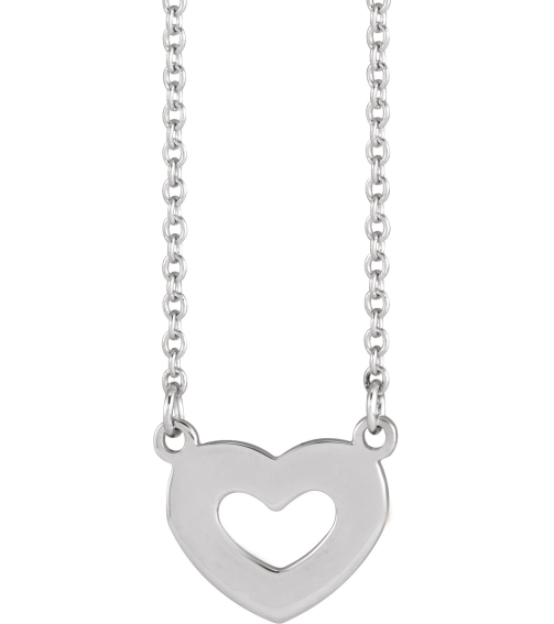 88376 Necklace Sterling Silver 18 In Polished Engravable Family Heart Necklace