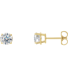 1874 14K Yellow Set Round Natural Diamond Pair 3.25Mm 13 Ctw I1, G-H Friction Friction Backs Included 4-Prong Polished 13 Ctw Natural Diamond Stud Earrings