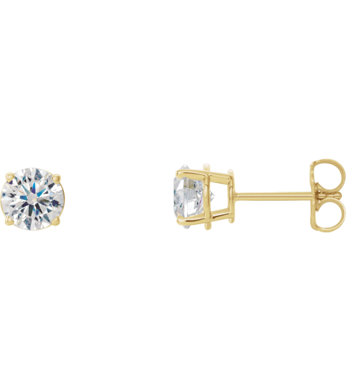 1874 14K Yellow Set Round Natural Diamond Pair 3.25Mm 13 Ctw I1, G-H Friction Friction Backs Included 4-Prong Polished 13 Ctw Natural Diamond Stud Earrings